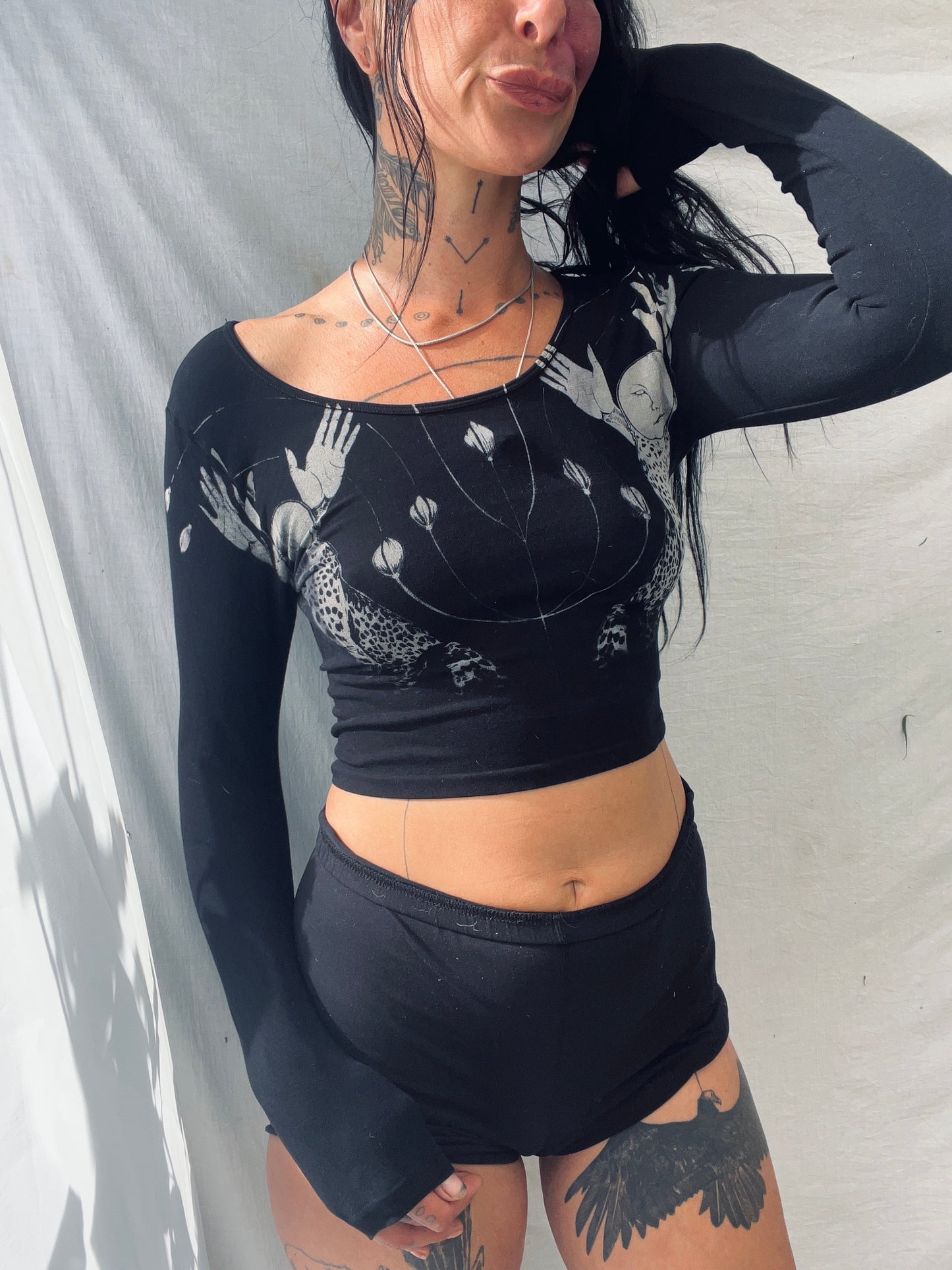 dream cheetah scoop neck top