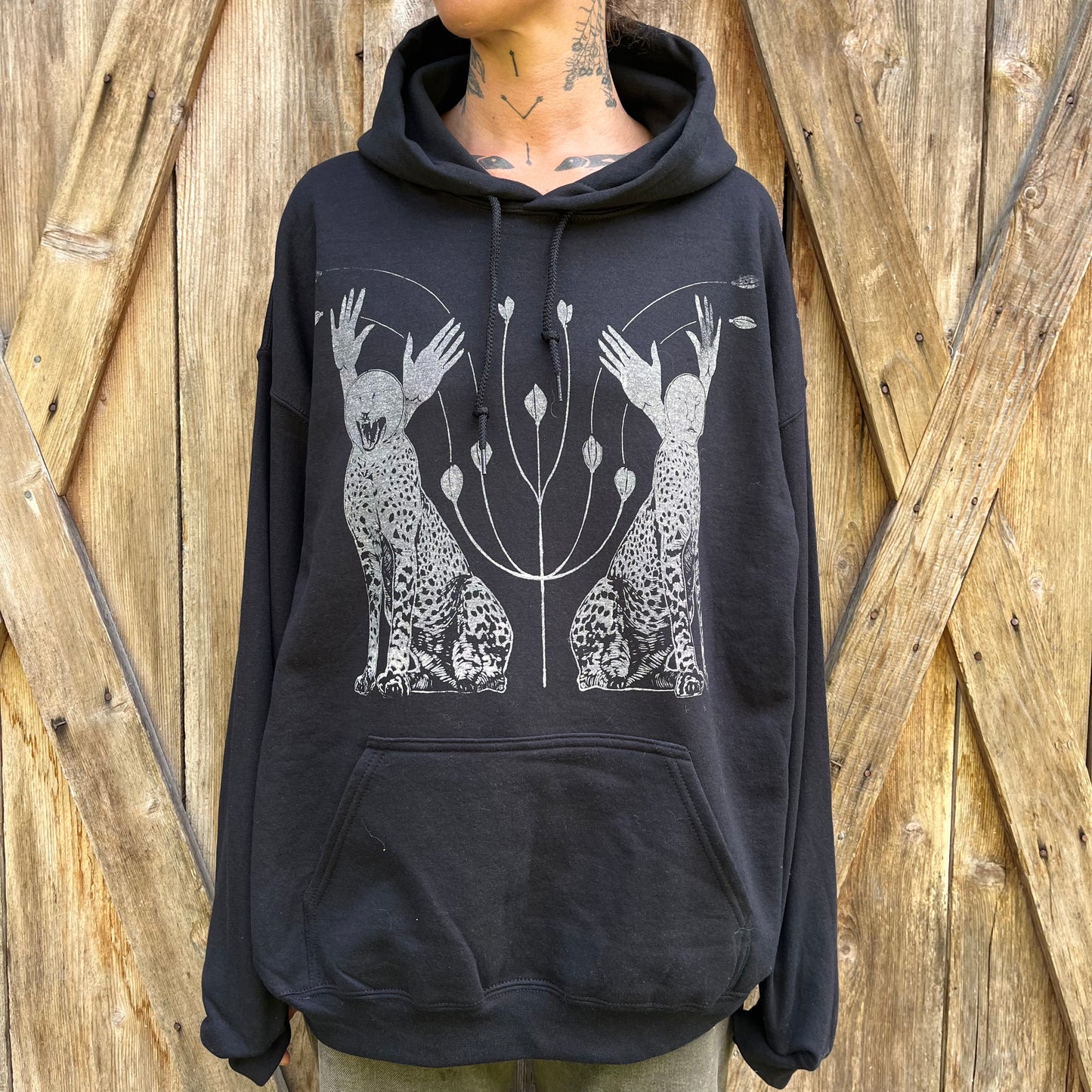 cheetah pullover hoodie